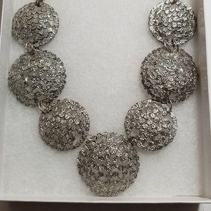 Dana Buchman Vintage Concho Silver Tone Necklace Nice Abstract